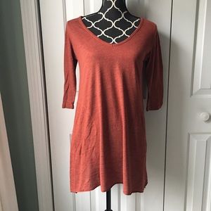Allen Allen | Terra-cotta V-Neck Tunic